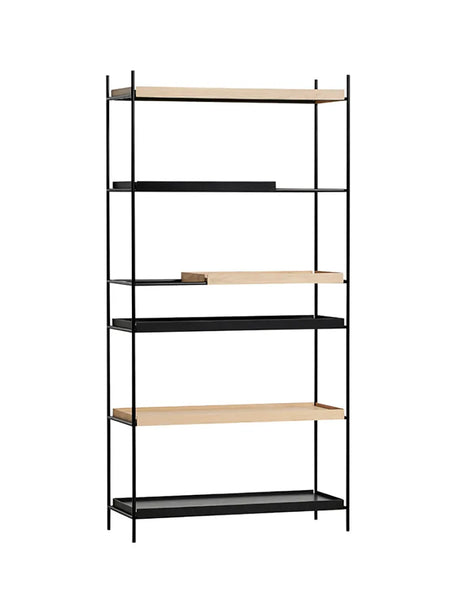 Tray Shelf, hög från Woud - Black: 2 wide, 1 short - Oak: 2 wide, 1 short - Jacobsen Plus