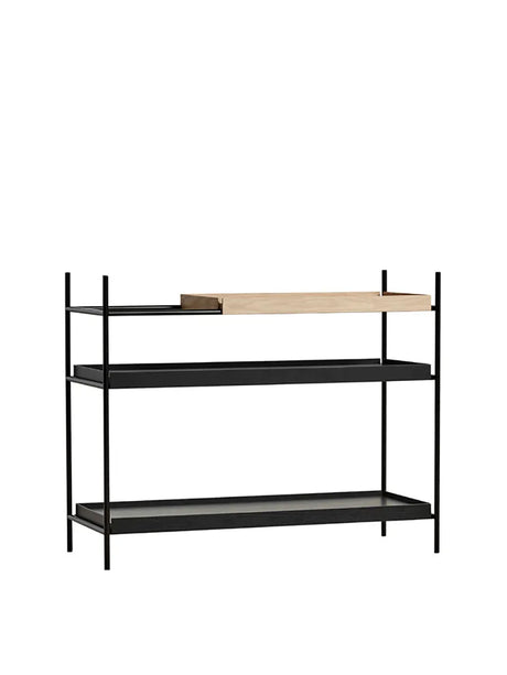 Tray Shelf, låg från Woud - Black: 2 wide - Oak: 1 short - Jacobsen Plus