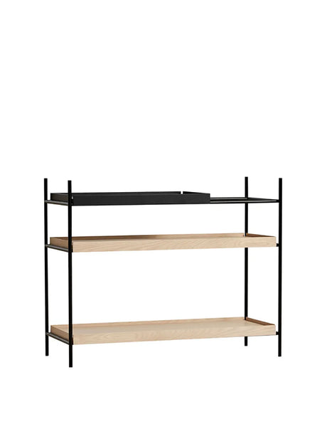 Tray Shelf, låg från Woud - Black: 2 wide - Oak: 1 short - Jacobsen Plus