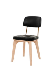 Utility-stol U i naturfärgad ek, Bellagio Black 7925 från Stellar Works