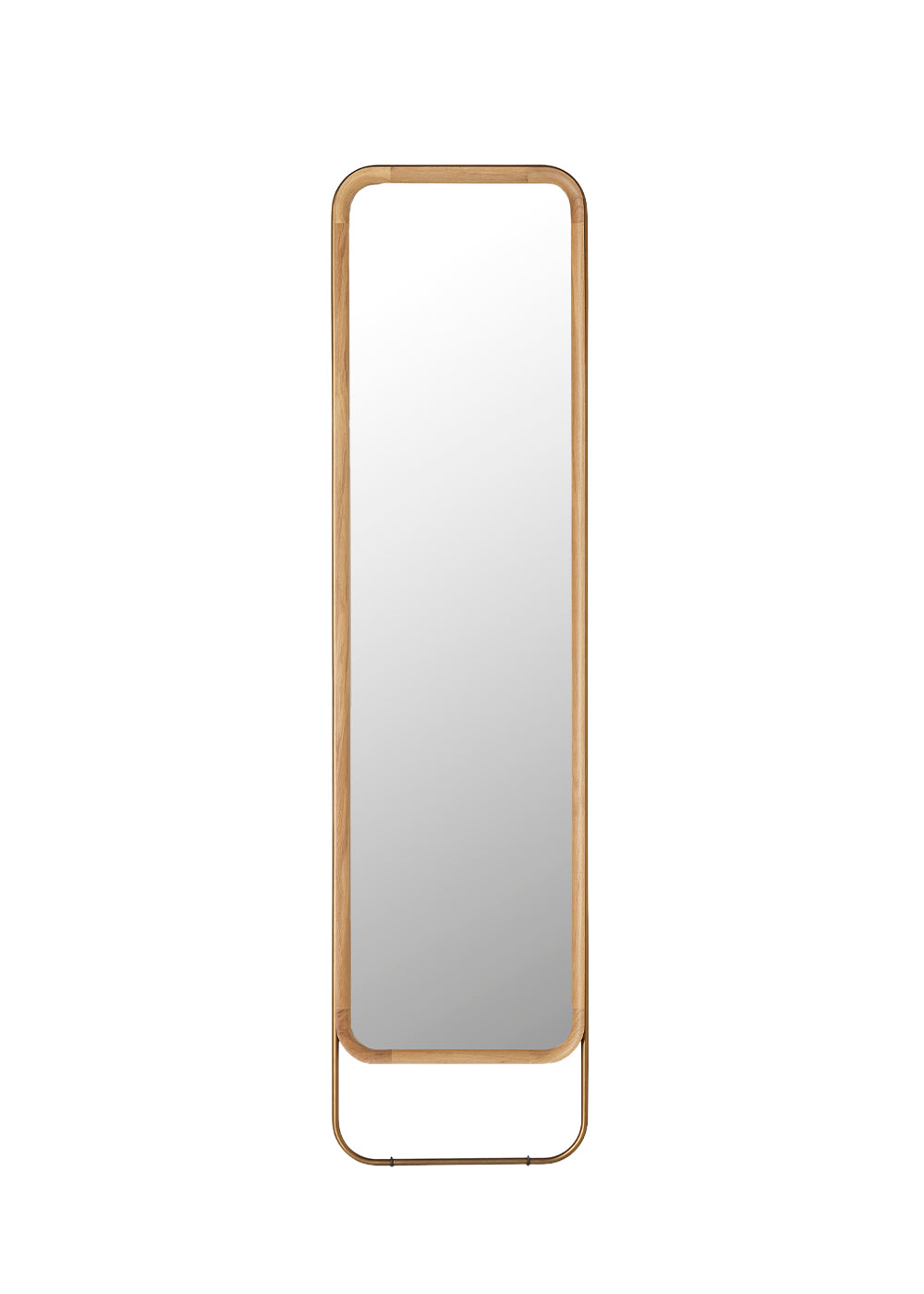 Utility Long Mirror Small i naturlig ek, åldrat guld från Stellar Works
