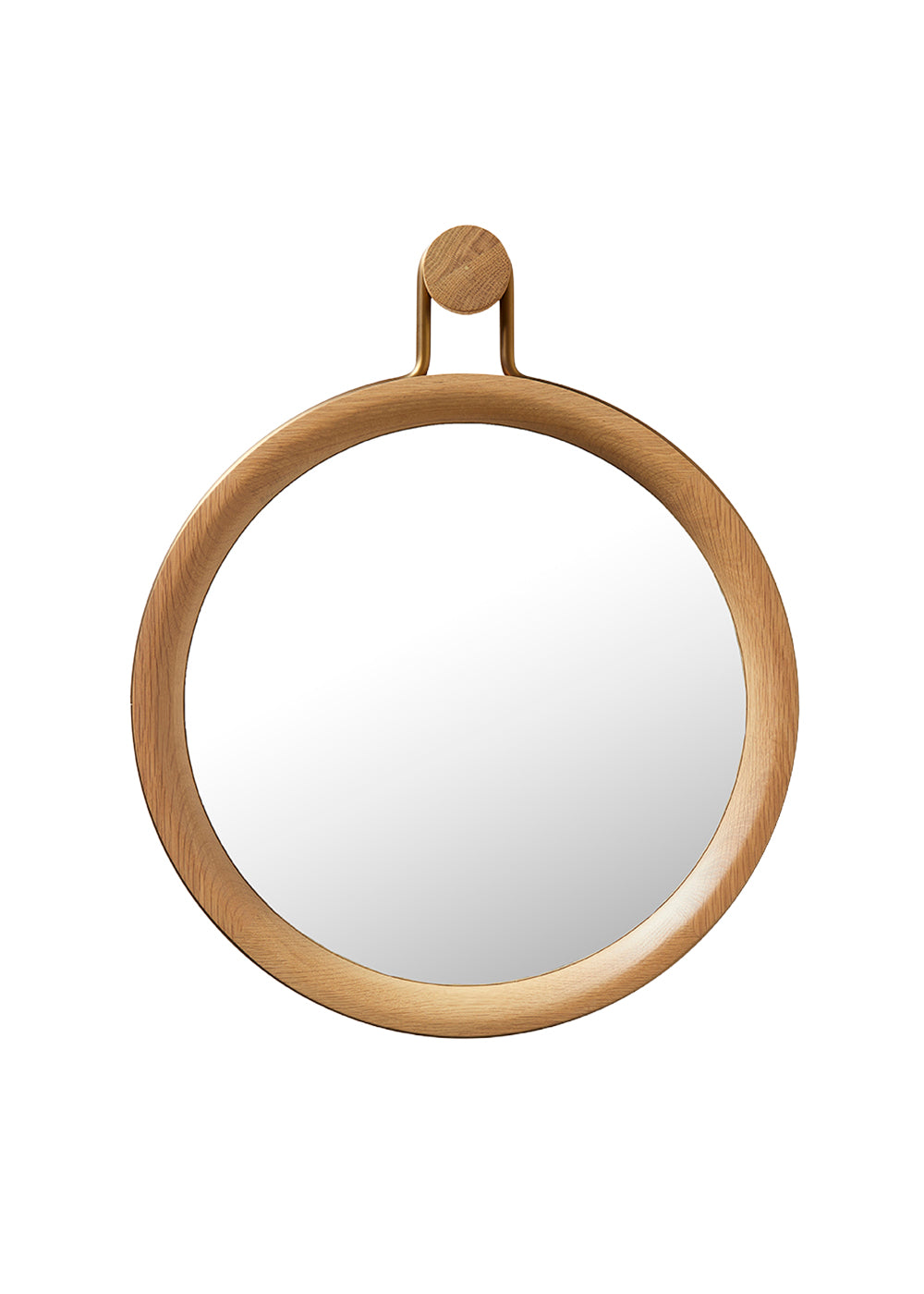 Utility Round Mirror Stor ek naturlig åldrat guld från Stellar Works