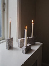 Epode Ljusstake 14 cm, travertin silver från Wabi Sabi Nordic - 5 - Jacobsen Plus