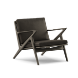 Z Chair, svartlackerad ek från DK3 - Sortlakeret eg - Svart Pelle læder - Jacobsen Plus