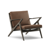 Z Chair, svartlackerad ek från DK3 - Sortlakeret eg - Brun Pelle læder - Jacobsen Plus