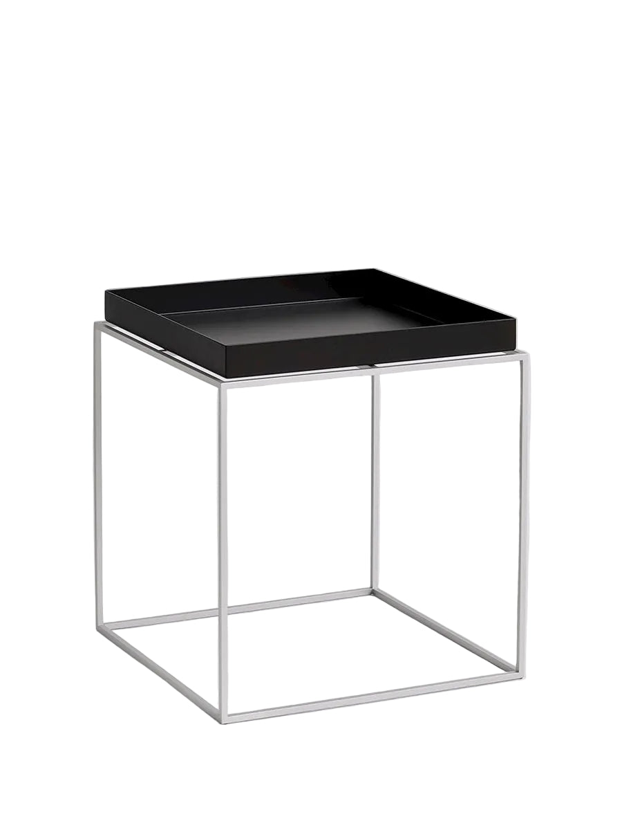 Tray Table Medium 40x40, silikonbelagt stålunderrede från HAY - Black - Jacobsen Plus