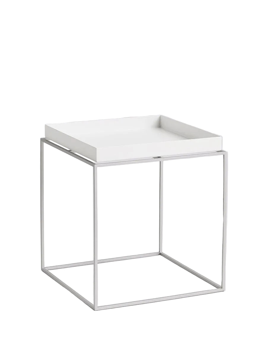 Tray Table Medium 40x40, silikonbelagt stålunderrede från HAY - White - Jacobsen Plus