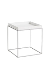 Tray Table Medium 40x40, silikonbelagt stålunderrede från HAY - White - Jacobsen Plus
