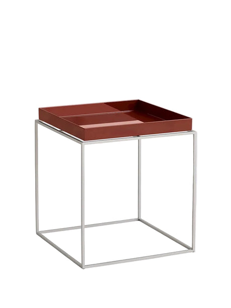 Tray Table Medium 40x40, silikonbelagt stålunderrede från HAY - Chocolate - Jacobsen Plus