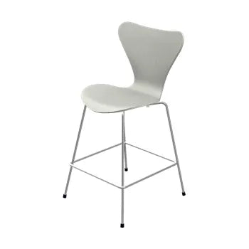 3187 Låg barstol av Arne Jacobsen - Uden stoppning / Farvet ask / Vit - Jacobsen Plus