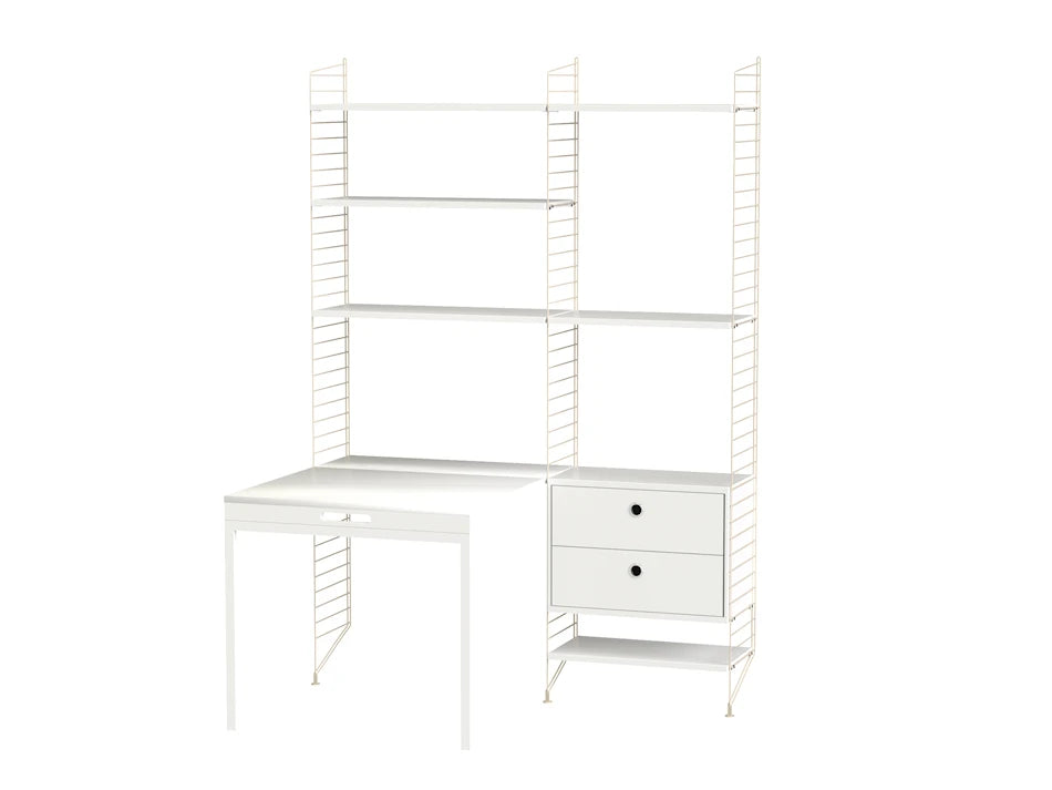 Kontor, paket E från String - Beige - vit - Jacobsen Plus