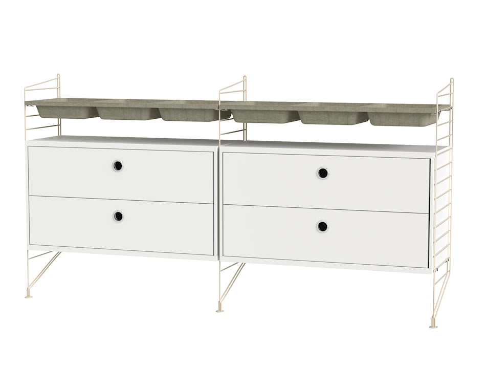 Sovrum, bundle G från String - Beige - vit - Jacobsen Plus