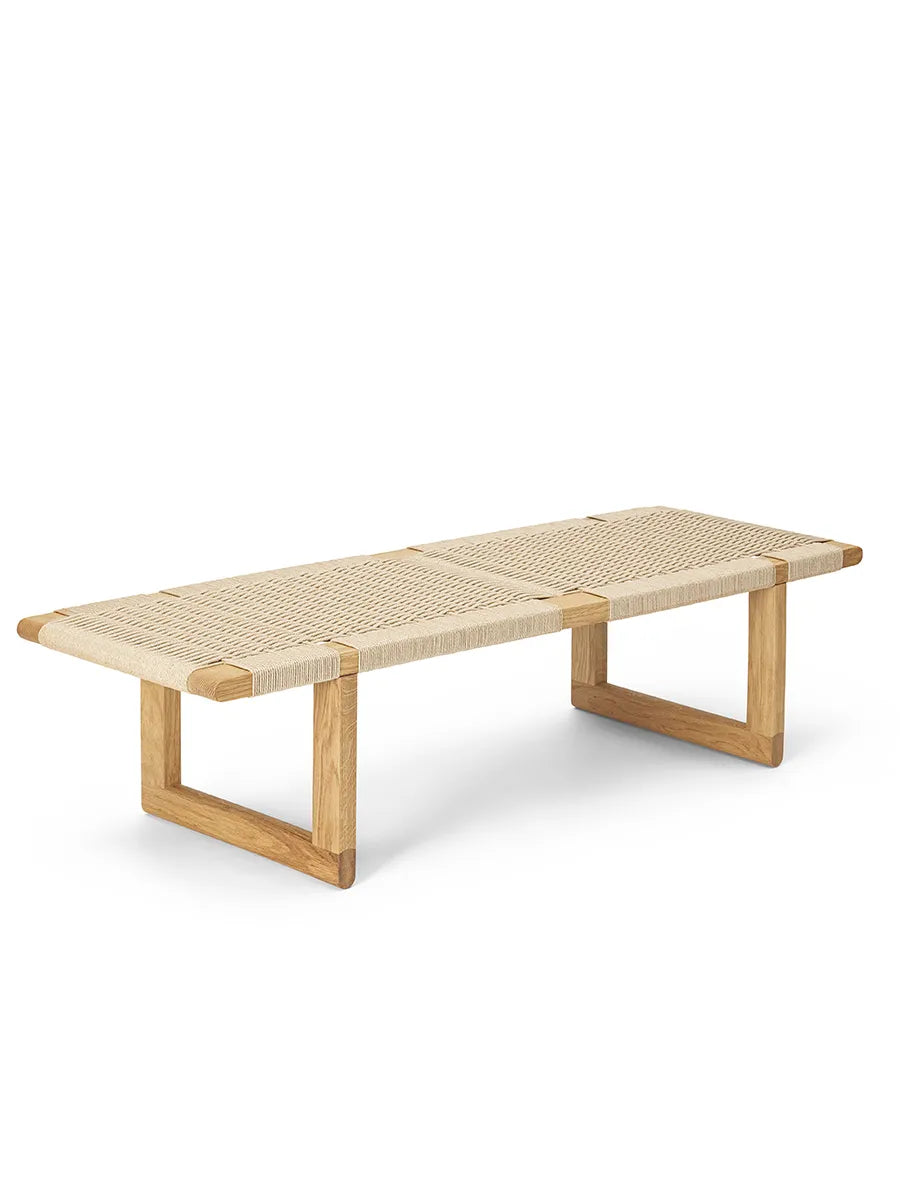 BM0489L Table Bench, oljad ek, pappersflätning av Børge Mogensen - 1 - Jacobsen Plus