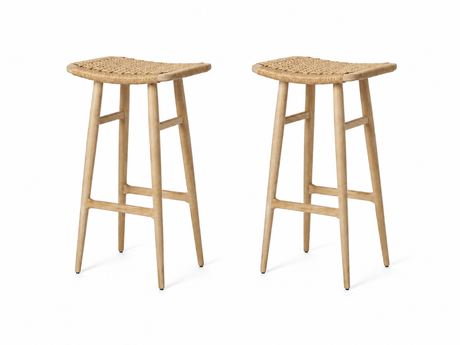 Stellar Works Freja Barstolar H75 i ek med pappersflätning - 2 st. - 1 - Jacobsen Plus