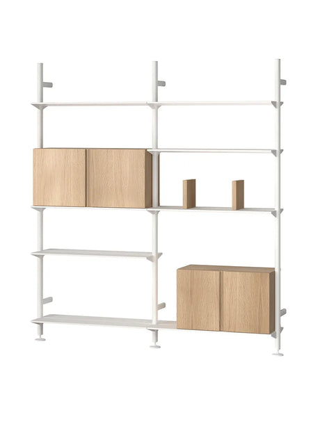 Pira G2 Golv-till-vägg-hyllsystem Bundle D från String - Svart - Valnöt - Jacobsen Plus