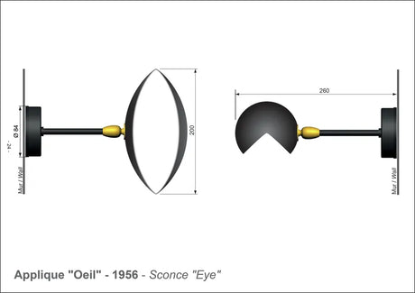 Eye Liten vägglampa av Serge Mouille - 3 - Jacobsen Plus