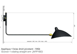 Big Vägglampa med 1 vridbar rak arm av Serge Mouille - 2 - Jacobsen Plus