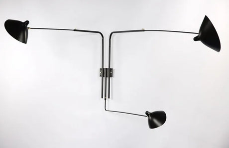 Big vägglampa med 3 roterande raka armar av Serge Mouille - 4 - Jacobsen Plus