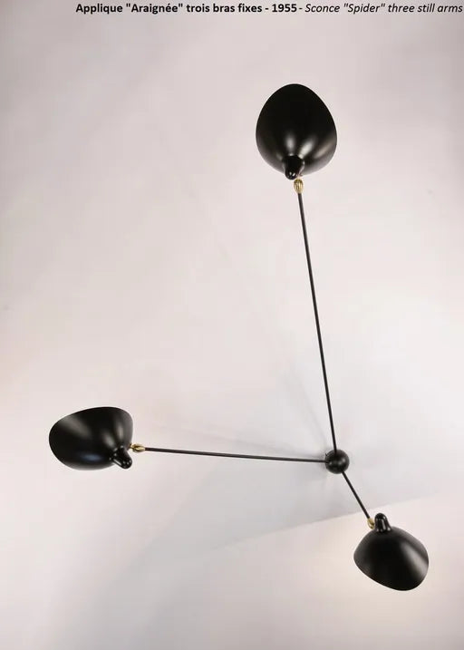 Spider Big vägglampa med 3 fasta armar av Serge Mouille - 3 - Jacobsen Plus