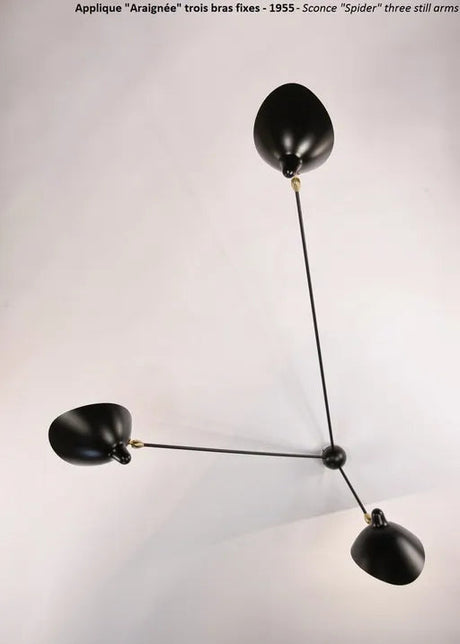 Spider Big vägglampa med 3 fasta armar av Serge Mouille - 3 - Jacobsen Plus
