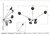 Spider Big vägglampa med 7 fasta armar av Serge Mouille - 4 - Jacobsen Plus