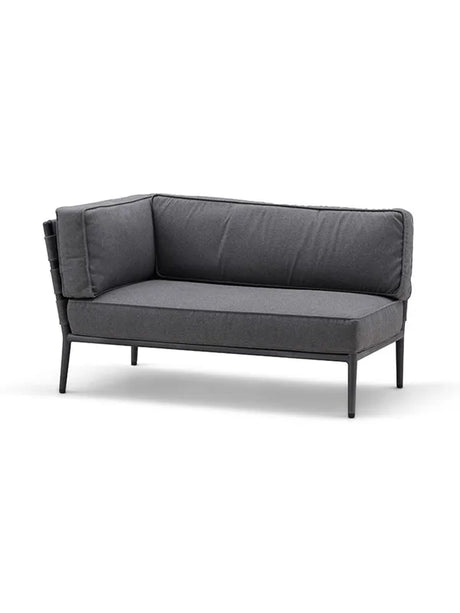 Conic 2-sits modulsoffa, höger inkl. dynset från Cane-line - Light grey - Jacobsen Plus