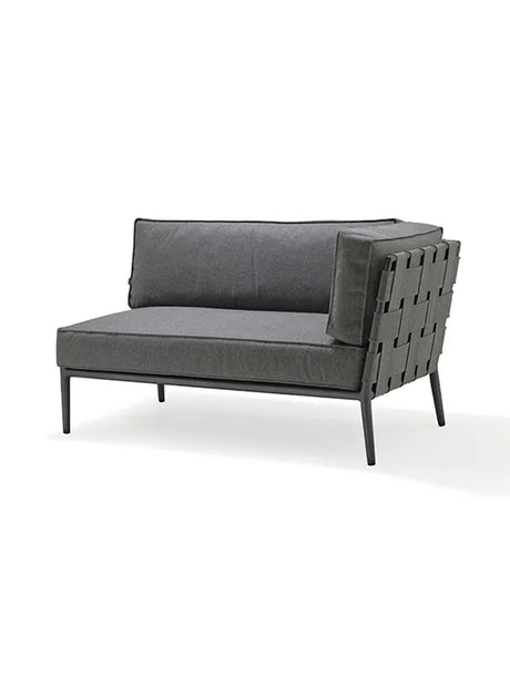 Conic 2-sits modulsoffa, vänster inkl. dynset från Cane-line - Light grey - Jacobsen Plus