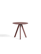 Copenhague CPH20 Soffbord, Ø50 cm från Hay - Bordeaux lakeret eg / Burgundy Linoleum - Jacobsen Plus