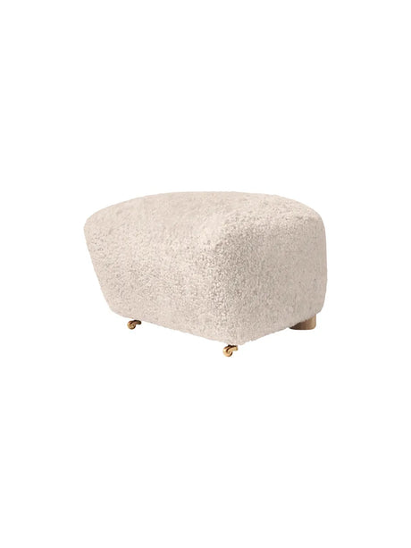 Den Trætte Mand Fotpall från Audo Copenhagen - Natural Oak - Sheepskin Moonlight - Jacobsen Plus