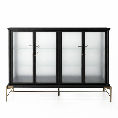 Dowry I skåp, Onyx ek, frostat glas från Stellar Works - Jacobsen Plus