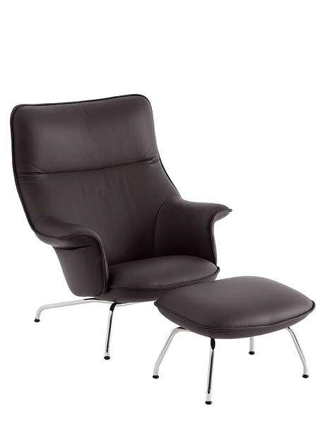 Doze Lounge Chair inkl. Fotpall, easy läder root från Muuto - Jacobsen Plus