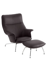 Doze Lounge Chair inkl. Fotpall, easy läder root från Muuto