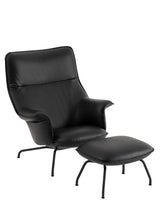 Doze Lounge Chair inkl. Fotpall, svart raffinerat läder från Muuto - 1 - Jacobsen Plus