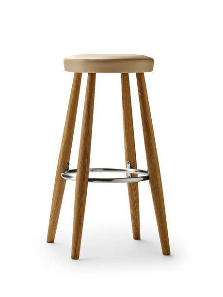 CH56 Barstol av Hans J. Wegner - Ek-lædergruppe A / Såpa - Jacobsen Plus