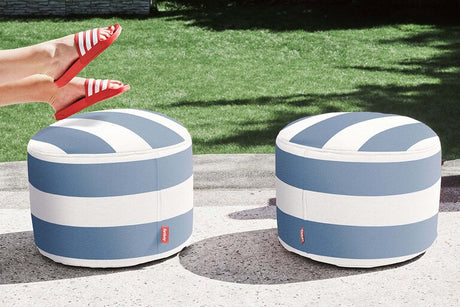 Point outdoor - Sittpuff från Fatboy - Stripe Ocean Blue - Jacobsen Plus