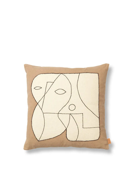Figure Cushion, mörk taupe/off-white från Ferm Living - Jacobsen Plus