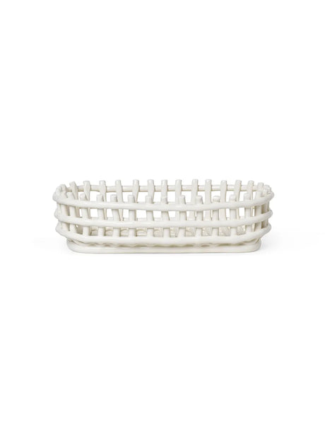 Ceramic Basket, oval från Ferm Living - Off white - Jacobsen Plus