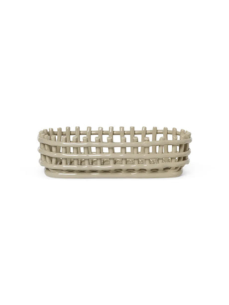 Ceramic Basket, oval från Ferm Living - Off white - Jacobsen Plus