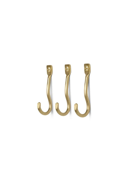 Curvature Hook, 3 st från Ferm Living - Brass - Jacobsen Plus