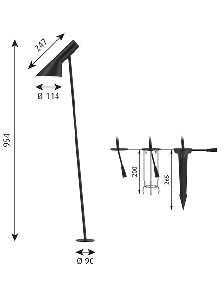 AJ Garden Pullert, hög från Louis Poulsen - FODPLADE OG M-ADAPTER - Jacobsen Plus