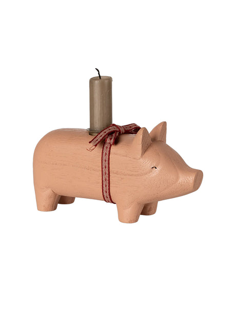 Träljusstake, Gris - Medium - Rosa från Maileg - 1 - Jacobsen Plus