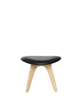 Slab fotpall från Tom Dixon - Natural Oak - Black Leather - Jacobsen Plus