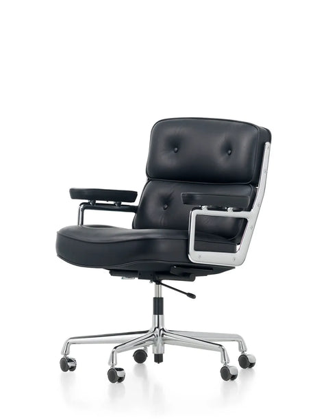 Lobby Chair ES 104 kontorsstol, svart läder från Vitra - Jacobsen Plus