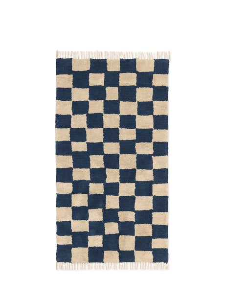 Mara Tvättbar matta 90 x 150 cm, mörkblå från Ferm Living - Jacobsen Plus