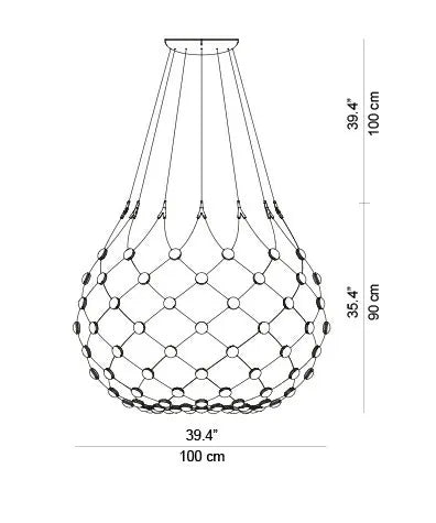 Mesh LED pendel Ø100 från Luceplan - 1 meter ledning - Jacobsen Plus