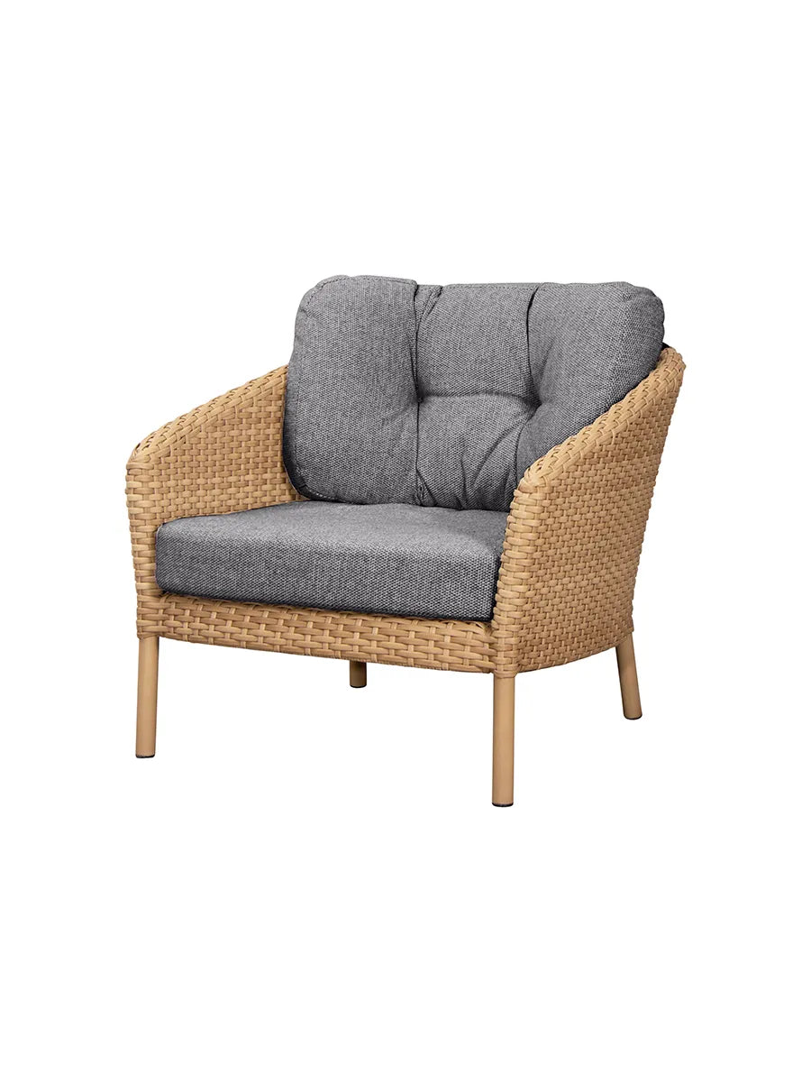 Ocean Large loungefåtölj med platt flätning från Cane-line - Dark Grey - Jacobsen Plus
