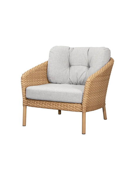 Ocean Large loungefåtölj med platt flätning från Cane-line - Dark Grey - Jacobsen Plus