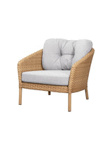 Ocean Large loungefåtölj med platt flätning från Cane-line - White grey - Jacobsen Plus