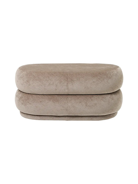 Pouf Oval, blekt sammet från Ferm Living - Beige - Jacobsen Plus