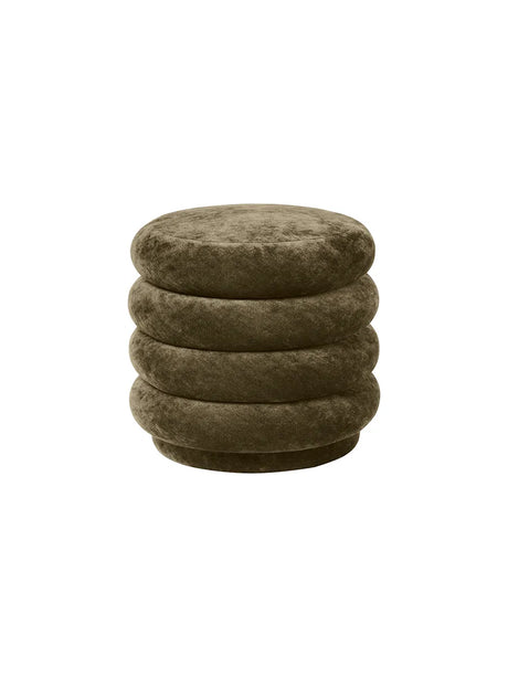 Pouf Round, blekt sammet från Ferm Living - Beige - Jacobsen Plus